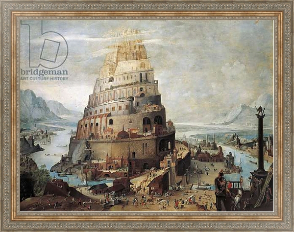 Постер Construction of the Tower of Babel с типом исполнения На холсте в раме в багетной раме 484.M48.310