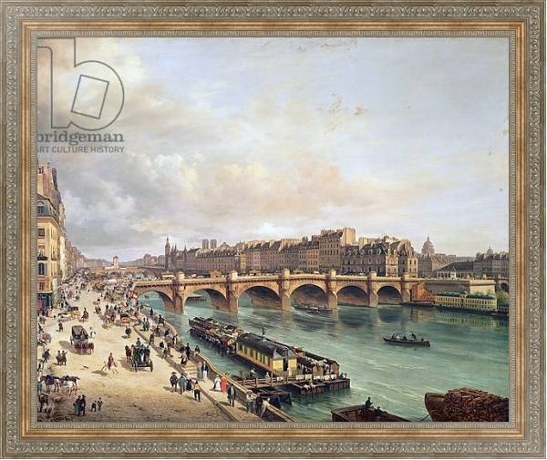 Постер View of Pont Neuf, 1832 с типом исполнения На холсте в раме в багетной раме 484.M48.310