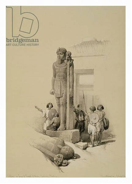 Постер Colossus in front of the Temple of Wady Sabona, Ethiopia с типом исполнения На холсте в раме в багетной раме 221-03