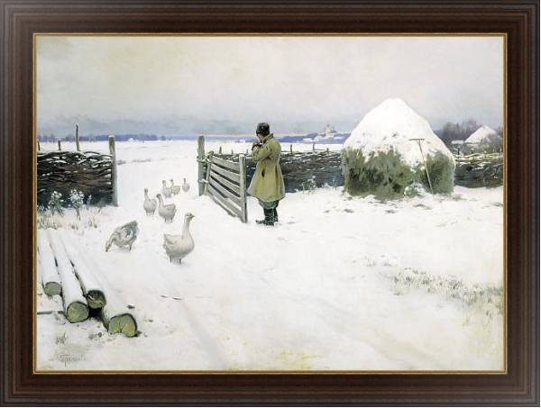 Постер Снег выпал. 1897 с типом исполнения На холсте в раме в багетной раме 1.023.151