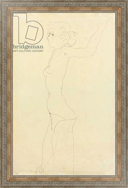 Постер Female Nude; Madchenakt, 1911 1 с типом исполнения На холсте в раме в багетной раме 484.M48.310