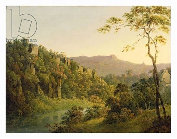 Постер View in Matlock Dale, Looking Towards Black Rock Escarpment, c.1780-5 с типом исполнения На холсте в раме в багетной раме 221-03