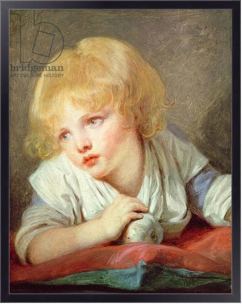 Постер Child with an Apple, late 18th century с типом исполнения На холсте в раме в багетной раме 221-01
