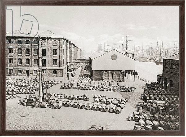 Постер London Docks, Port of London, London, England in the late 19th century с типом исполнения На холсте в раме в багетной раме 221-02