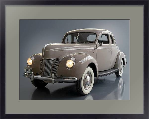 Постер Ford Model 01A Deluxe 5-Window Coupe '1940 с типом исполнения Под стеклом в багетной раме 221-01