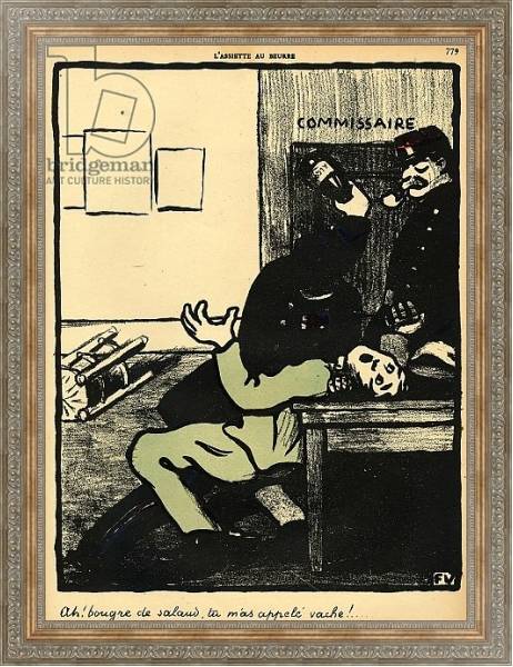 Постер A policeman hits a man with a bottle in a police station, 1902 с типом исполнения На холсте в раме в багетной раме 484.M48.310