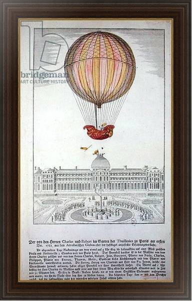 Постер The Flight of Jacques Charles and Nicholas Robert from the Jardin des Tuileries, 1st December, 1783 с типом исполнения На холсте в раме в багетной раме 1.023.151