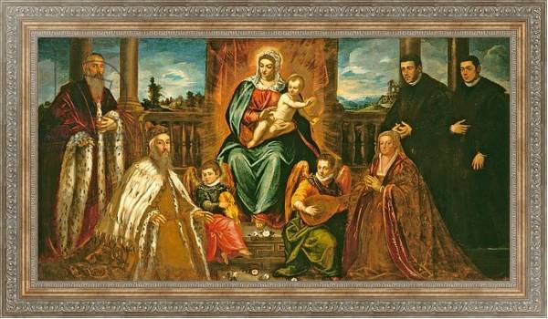 Постер Doge Alvise Mocenigo and Family before the Madonna and Child, c.1573 с типом исполнения На холсте в раме в багетной раме 484.M48.310