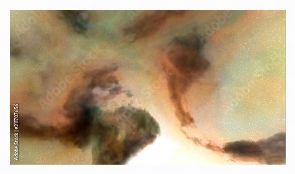 Постер Бежевая туманнсоть с типом исполнения На холсте в раме в багетной раме 221-03