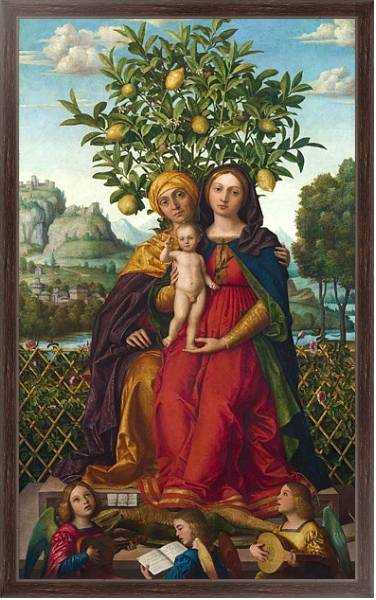 Постер Дева Мария с младенцем и Святой Анной 2 с типом исполнения На холсте в раме в багетной раме 221-02