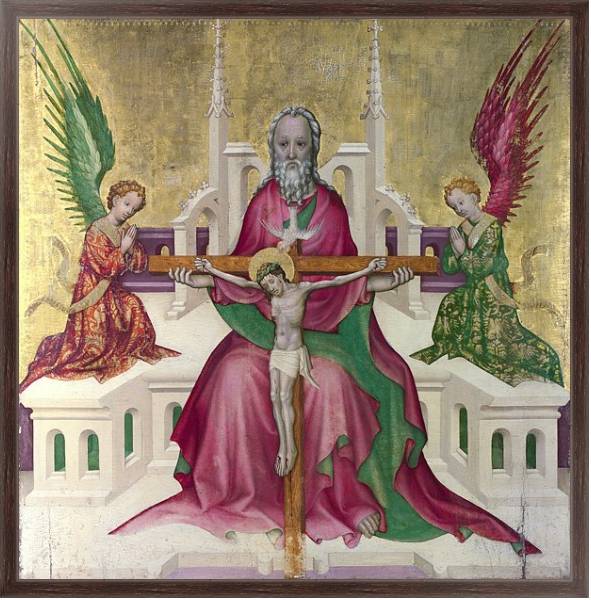 Постер Троица с распятым Христом с типом исполнения На холсте в раме в багетной раме 221-02