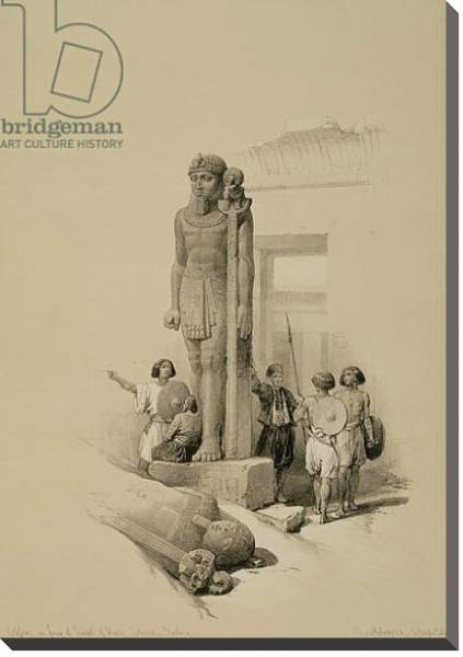Постер Colossus in front of the Temple of Wady Sabona, Ethiopia с типом исполнения На холсте без рамы