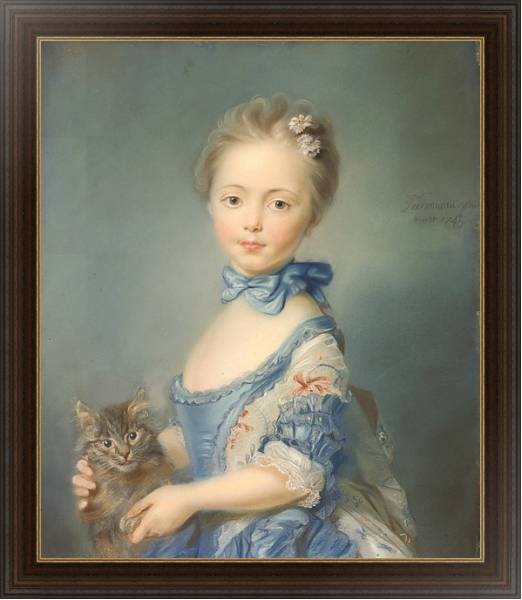 Постер Девочка с котенком с типом исполнения На холсте в раме в багетной раме 1.023.151