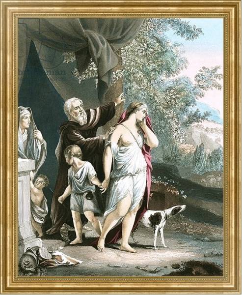 Постер Hagar and her son departeth с типом исполнения На холсте в раме в багетной раме NA033.1.051