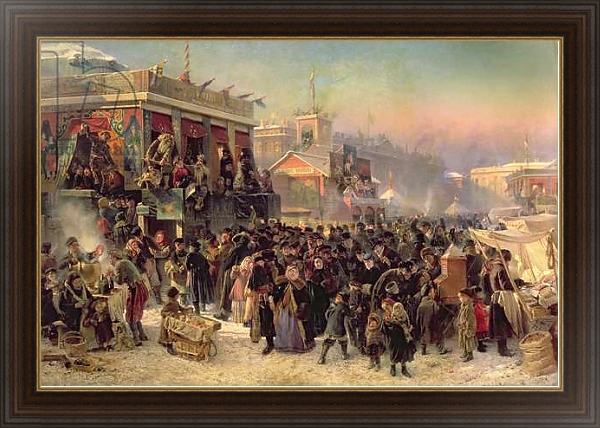 Постер Fair Booths on Admiralty Square, St. Petersburg, 1869 с типом исполнения На холсте в раме в багетной раме 1.023.151