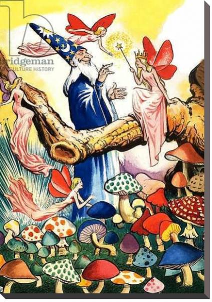Постер Wizard in the Mushroom Forest с типом исполнения На холсте без рамы
