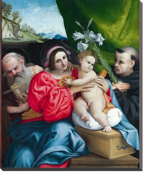 Постер Дева Мария с младенцем и Святыми 2 с типом исполнения На холсте без рамы