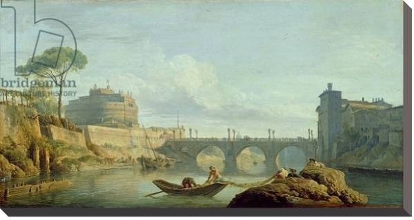 Постер The Bridge and Castle Sant'Angelo, 1745 с типом исполнения На холсте без рамы