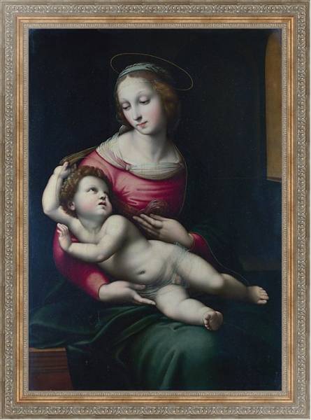 Постер Мадонна с ребенком с типом исполнения На холсте в раме в багетной раме 484.M48.310