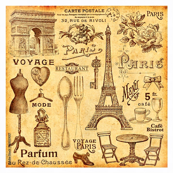 Постер Fond Paris с типом исполнения На холсте в раме в багетной раме 221-03