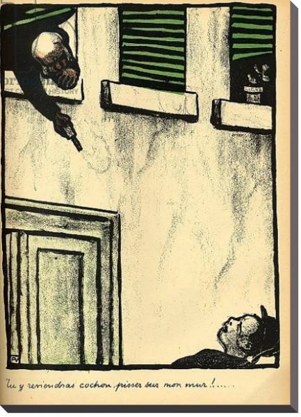 Постер A bourgeois fires from his window on a passerby, 1902 с типом исполнения На холсте без рамы