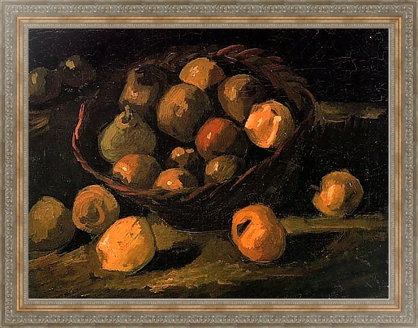 Постер Корзина яблок с типом исполнения На холсте в раме в багетной раме 484.M48.310