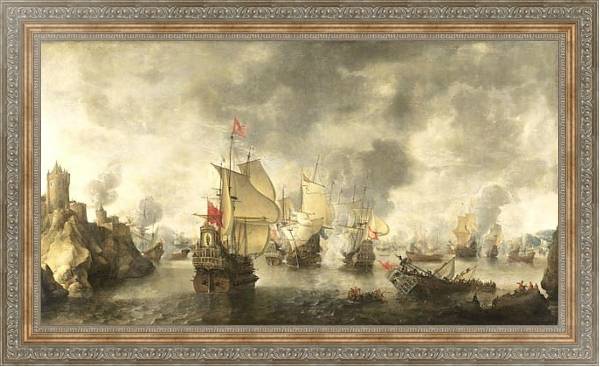 Постер Battle of the combined Venetian and Dutch fleets against the Turks in the Bay of Foja с типом исполнения На холсте в раме в багетной раме 484.M48.310