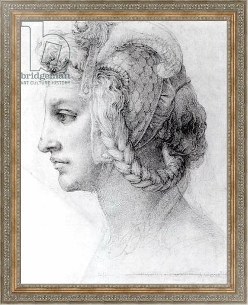 Постер Ideal Head of a Woman, c.1525-28 с типом исполнения На холсте в раме в багетной раме 484.M48.310