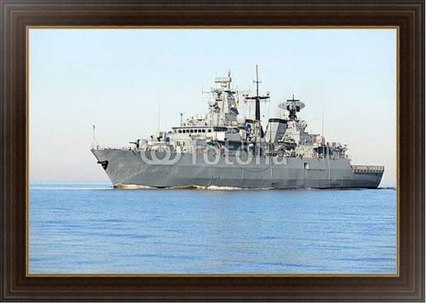 Постер Военный корабль с типом исполнения На холсте в раме в багетной раме 1.023.151