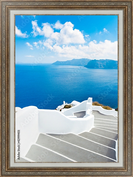 Постер Греция, Санторини 3 с типом исполнения На холсте в раме в багетной раме 595.M52.330