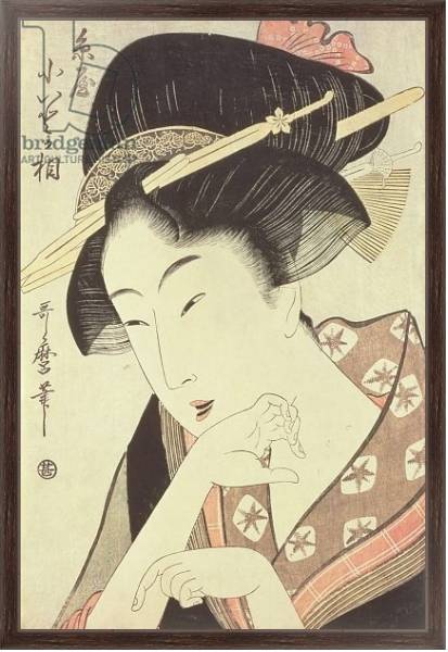 Постер Bust portrait of the heroine Kioto of the Itoya с типом исполнения На холсте в раме в багетной раме 221-02
