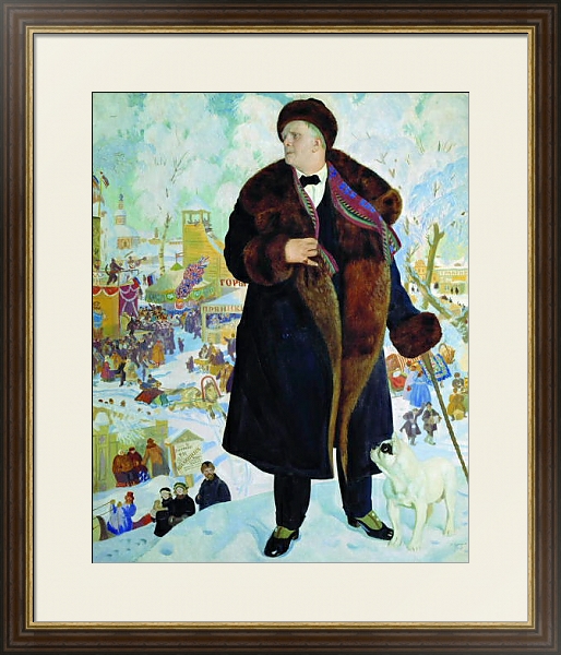 Постер Портрет Шаляпина с типом исполнения Под стеклом в багетной раме 1.023.036