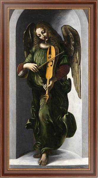 Постер Ангел в зеленом со скрипкой с типом исполнения На холсте в раме в багетной раме 35-M719P-83