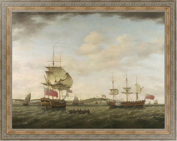 Постер Британский военный корабль у Дувра с типом исполнения На холсте в раме в багетной раме 484.M48.310