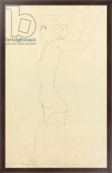 Постер Female Nude; Madchenakt, 1911 1 с типом исполнения На холсте в раме в багетной раме 221-02