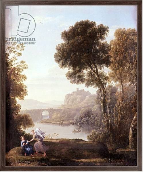 Постер Landscape with Hagar and the Angel, 1646 с типом исполнения На холсте в раме в багетной раме 221-02
