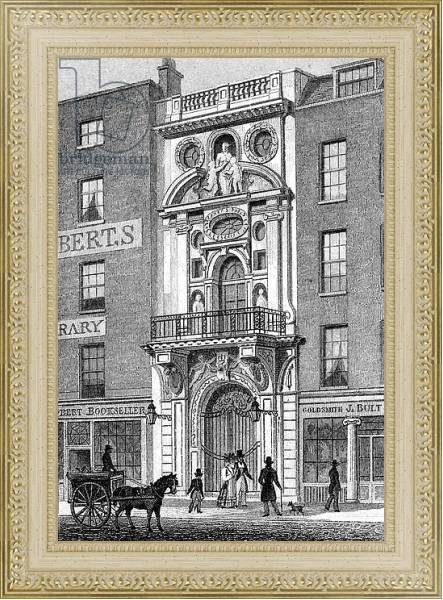Постер Mercers' Hall, Cheapside, print made by M. Barrenger, c.1829-31 с типом исполнения Акварель в раме в багетной раме 484.M48.725