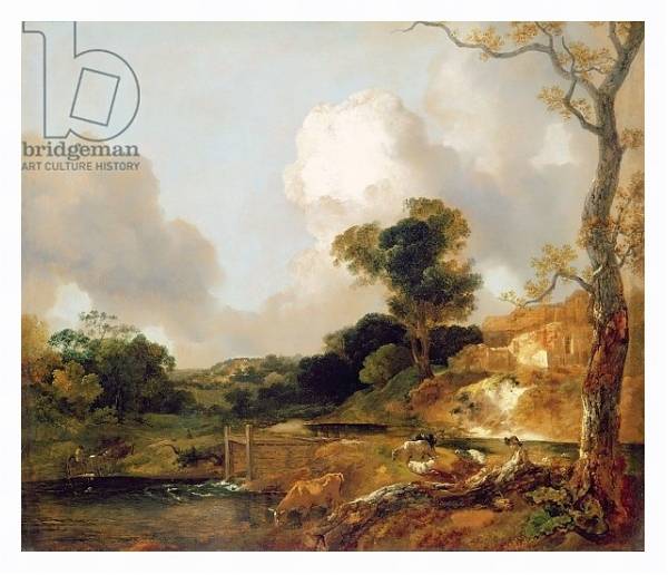 Постер Landscape with Stream and Weir с типом исполнения На холсте в раме в багетной раме 221-03