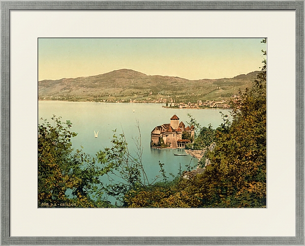 Постер Швейцария. Замок Шильон с типом исполнения Под стеклом в багетной раме 1727.2510