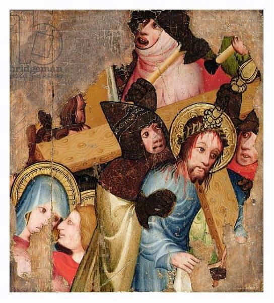 Постер Christ Bearing the Cross, c.1400-25 с типом исполнения На холсте в раме в багетной раме 221-03