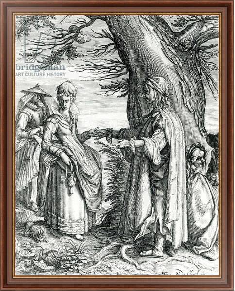 Постер The Fortune Teller, published by Nicolaes de Clerck, after Jacob de Gheyn II, 1608 с типом исполнения На холсте в раме в багетной раме 35-M719P-83