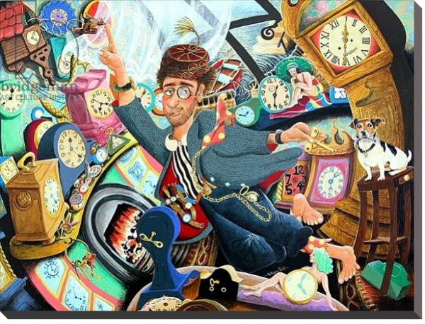 Постер Lord Cut-Glass listens to the maddening tick-tock of his clocks, 2005 с типом исполнения На холсте без рамы