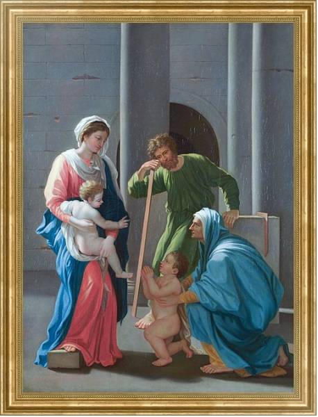 Постер Священная Семья со Святыми Элизабет и Джоном с типом исполнения На холсте в раме в багетной раме NA033.1.051