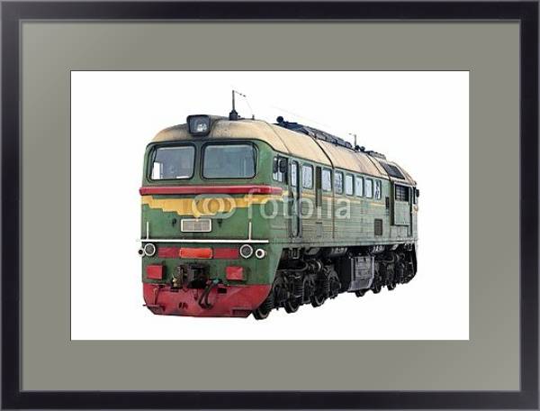 Постер Российский дизельный локомотив M62 с типом исполнения Под стеклом в багетной раме 221-01