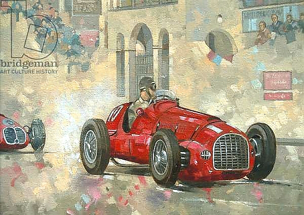 Постер Whitehead's Ferrari passing the pavillion, Jersey с типом исполнения На холсте без рамы