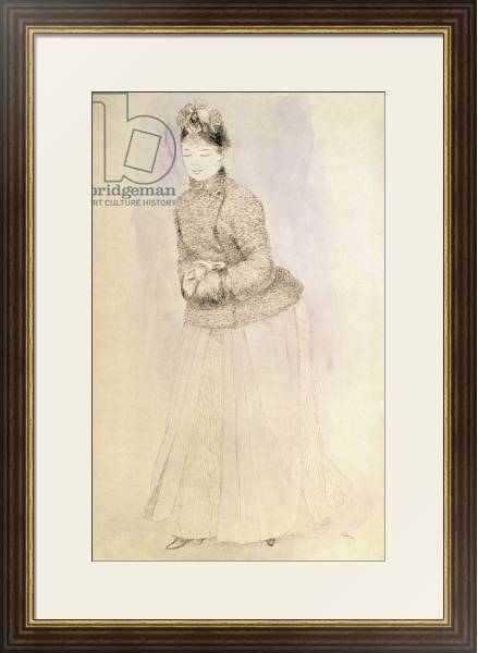 Постер Woman with a Muff, 1883-84 с типом исполнения Под стеклом в багетной раме 1.023.036
