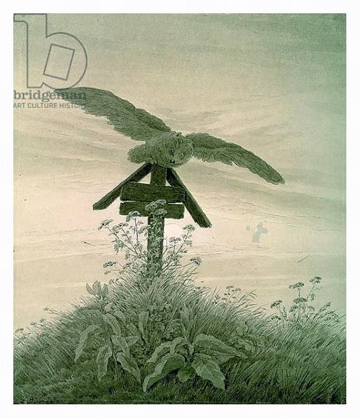 Постер Owl on a Grave, 1836-7 с типом исполнения На холсте в раме в багетной раме 221-03