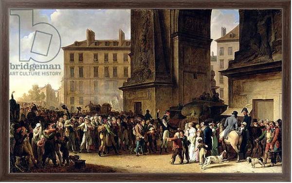 Постер The Conscripts of 1807 Marching Past the Gate of Saint-Denis с типом исполнения На холсте в раме в багетной раме 221-02