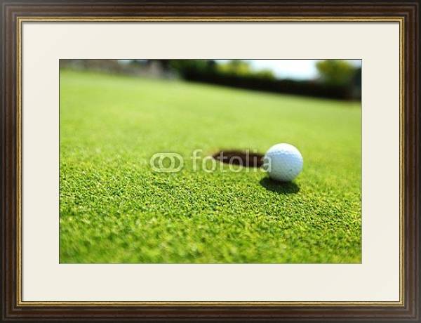 Постер Мяч для игры в гольф с типом исполнения Под стеклом в багетной раме 1.023.036