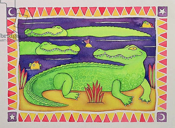 Постер Crocodiles с типом исполнения На холсте без рамы